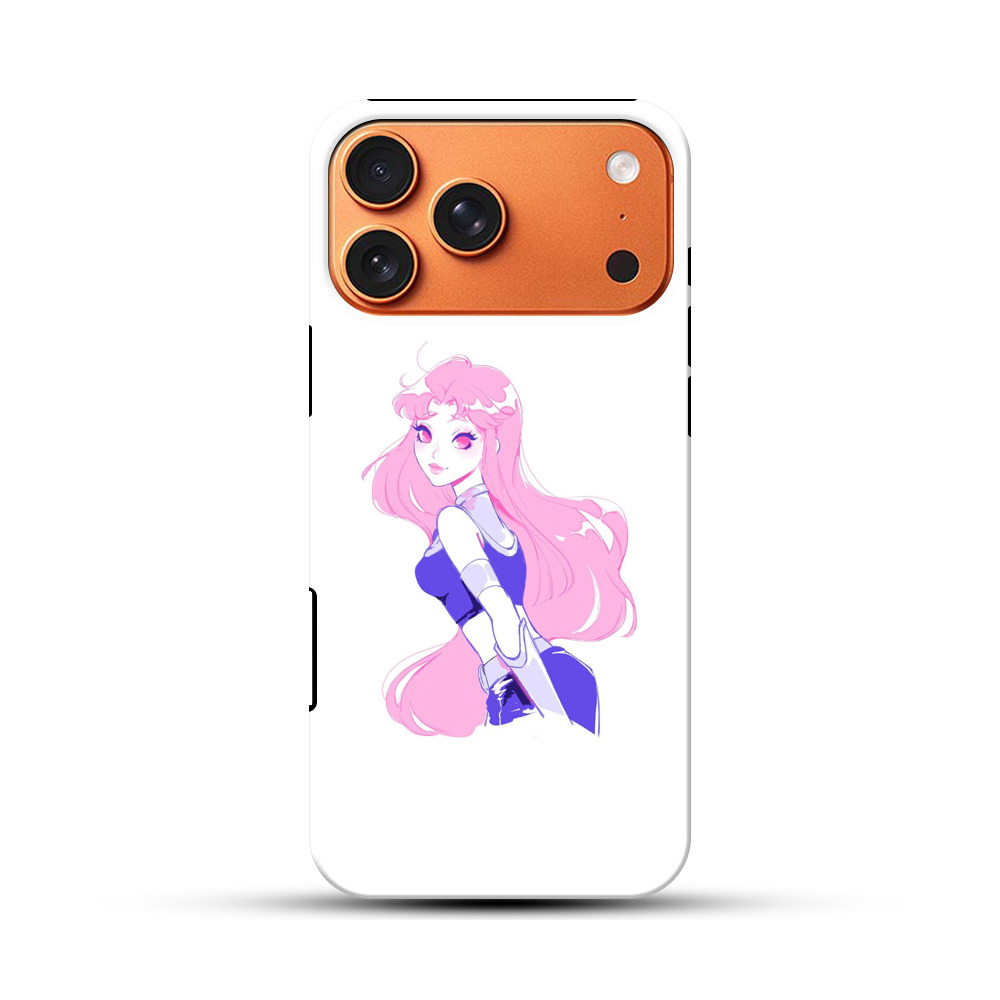 ピンク髪のアニメキャラクター iPhone 17 Pro Maxオリジナル耐衝撃ケース