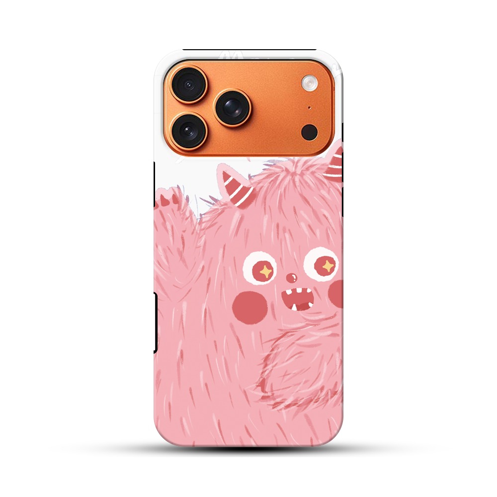 ピンクのかわいいモンスター iPhone 17 Pro Maxオリジナル耐衝撃ケース