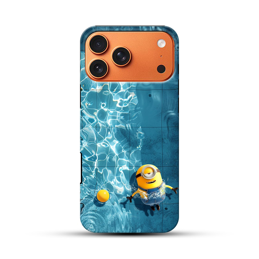 プールの水面とミニオン iPhone 17 Pro Maxオリジナル耐衝撃ケース