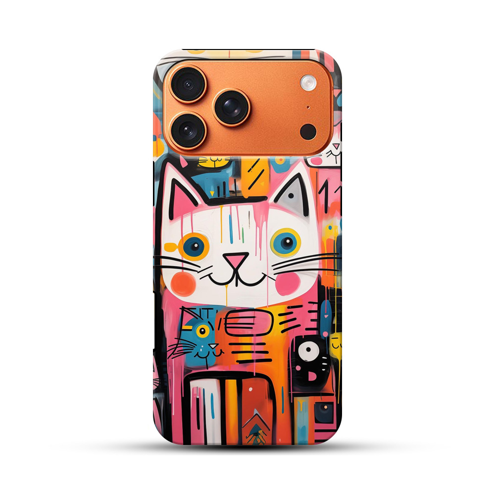 ポップアートの猫 iPhone 17 Pro Maxオリジナル耐衝撃ケース