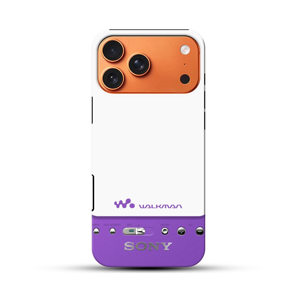 紫ウォークマンデザイン iPhone 17 Pro Maxオリジナル耐衝撃ケース