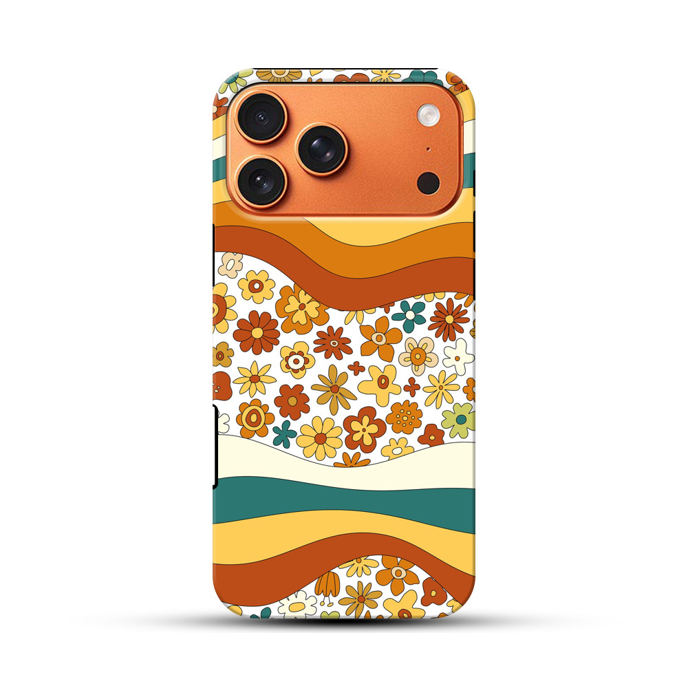 レトロなフローラルパターン iPhone 17 Pro Maxオリジナル耐衝撃ケース