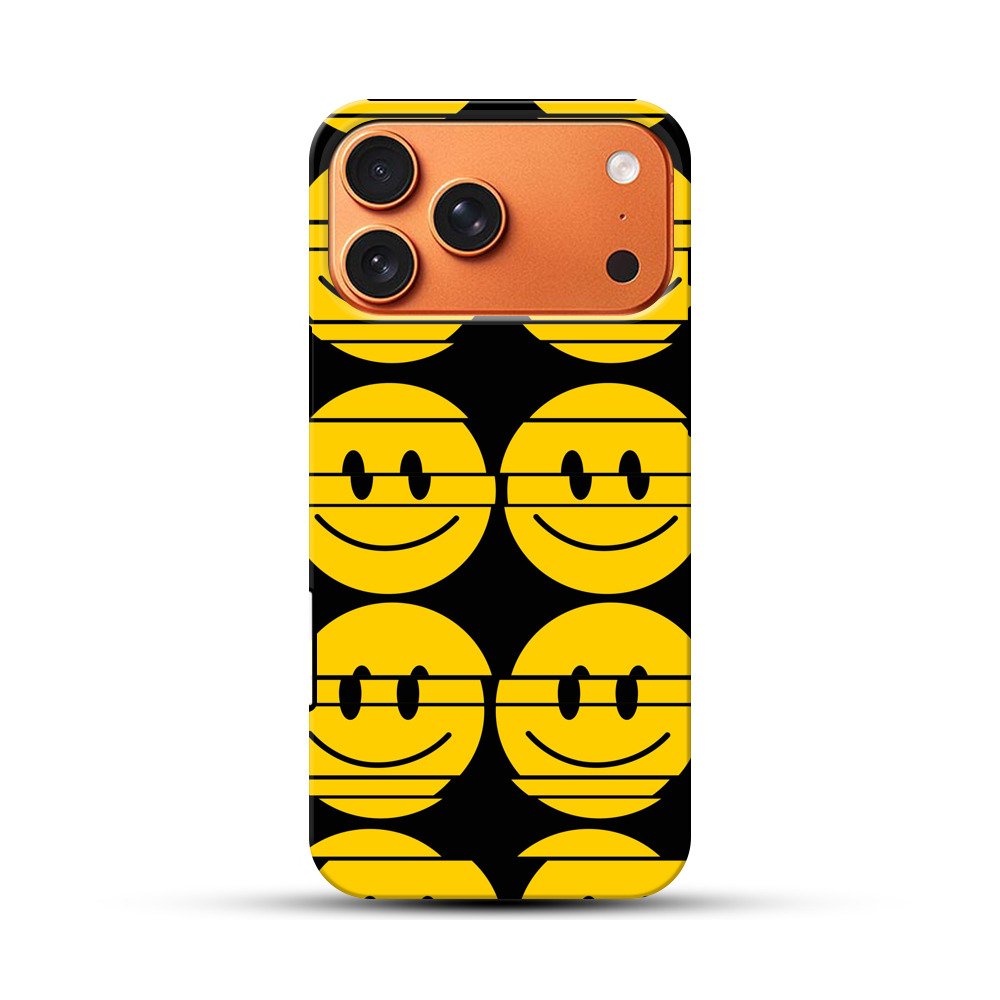 レトロなスマイリーフェイスのパターン iPhone 17 Pro Maxオリジナル耐衝撃ケース