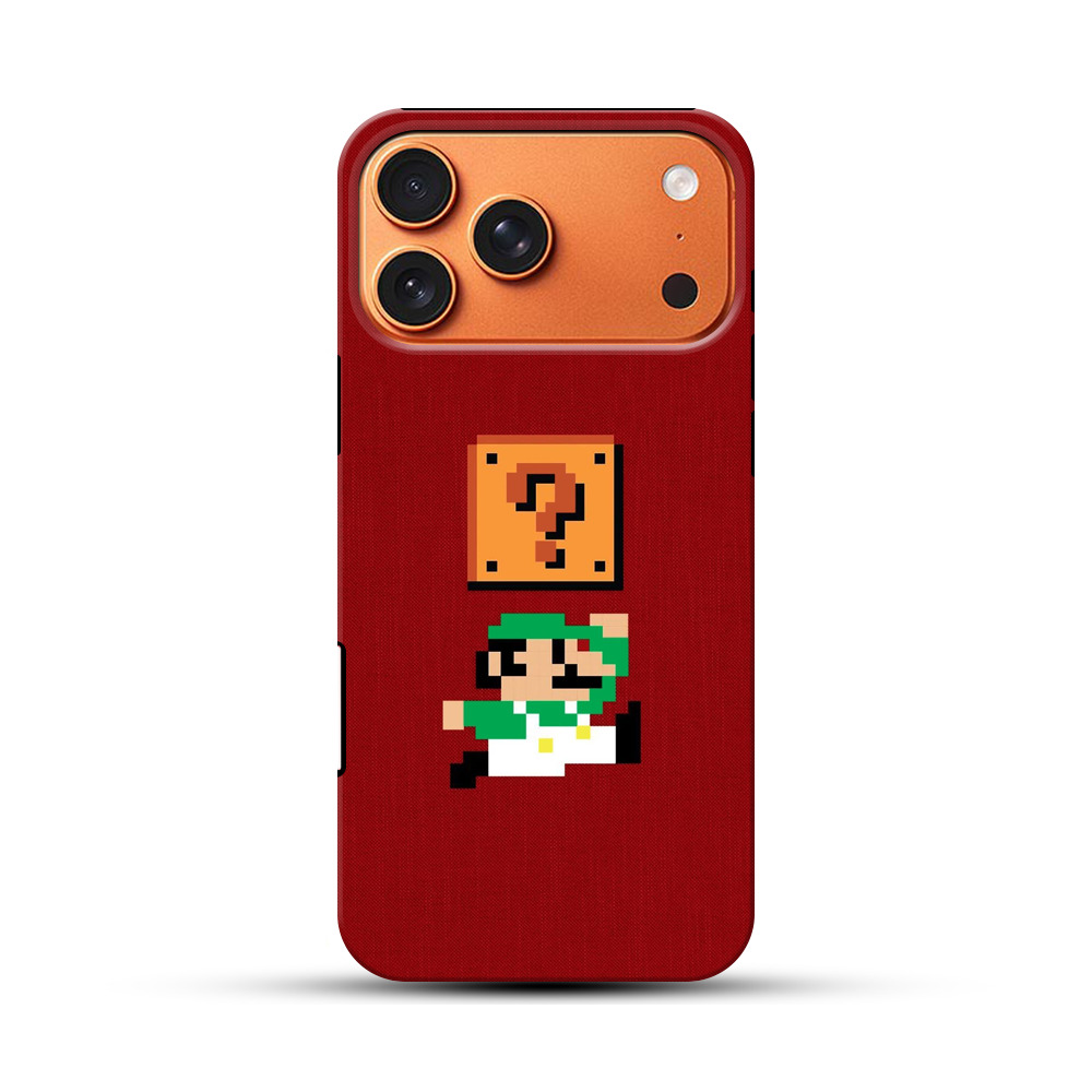 ルイージとクエスチョンブロック iPhone 17 Pro Maxオリジナル耐衝撃ケース