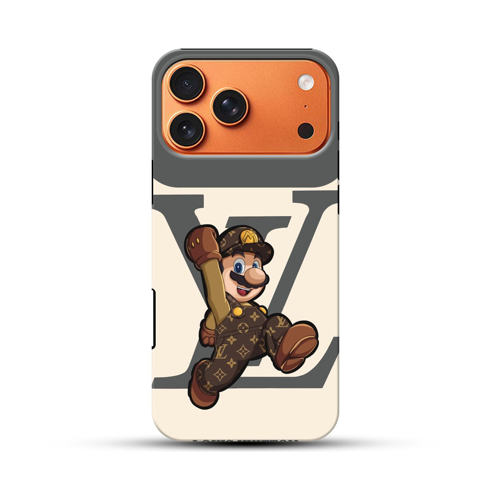 ルイヴィトン柄のマリオ iPhone 17 Pro Maxオリジナル耐衝撃ケース