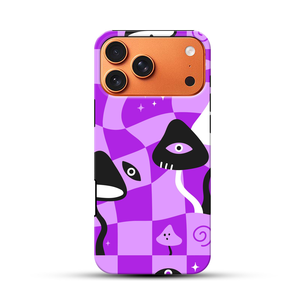 サイケデリックなキノコパターン iPhone 17 Pro Maxオリジナル耐衝撃ケース