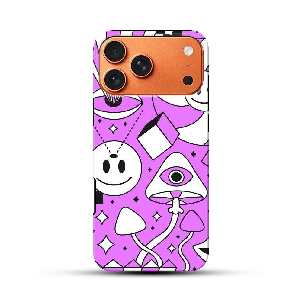 サイケデリックなパターン iPhone 17 Pro Maxオリジナル耐衝撃ケース