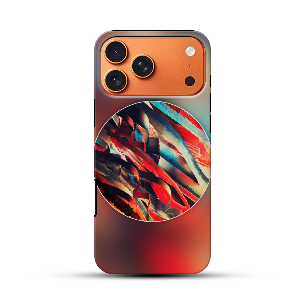 赤と青の抽象幾何学 iPhone 17 Pro Maxオリジナル耐衝撃ケース