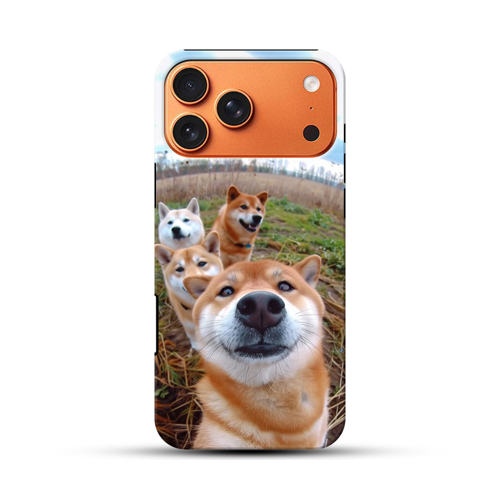 柴犬四匹集合 iPhone 17 Pro Maxオリジナル耐衝撃ケース
