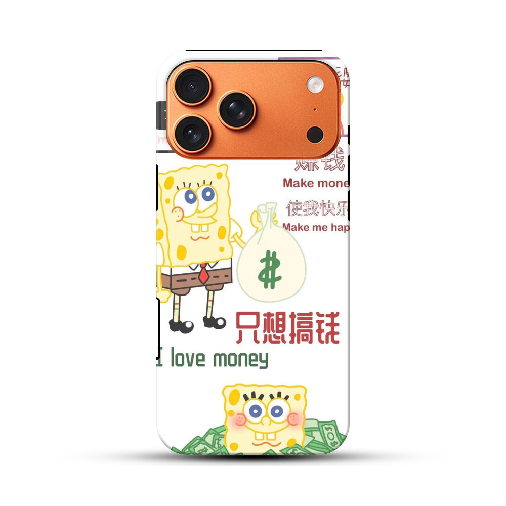 スポンジボブとお金 iPhone 17 Pro Maxオリジナル耐衝撃ケース