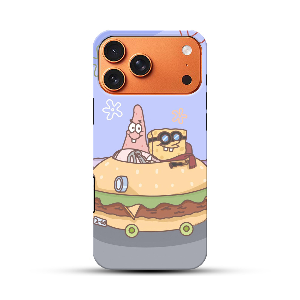 スポンジボブのハンバーガーカー iPhone 17 Pro Maxオリジナル耐衝撃ケース