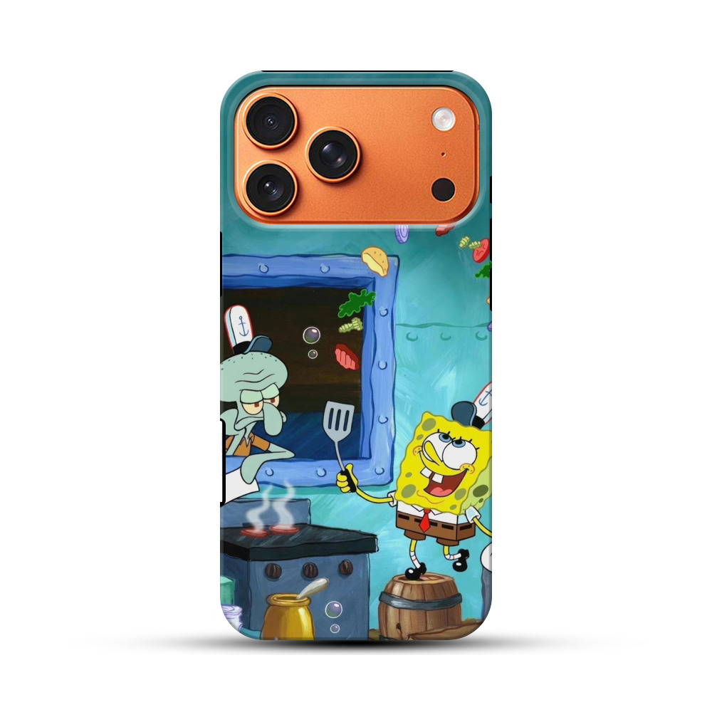 スポンジボブとイカルド iPhone 17 Pro Maxオリジナル耐衝撃ケース
