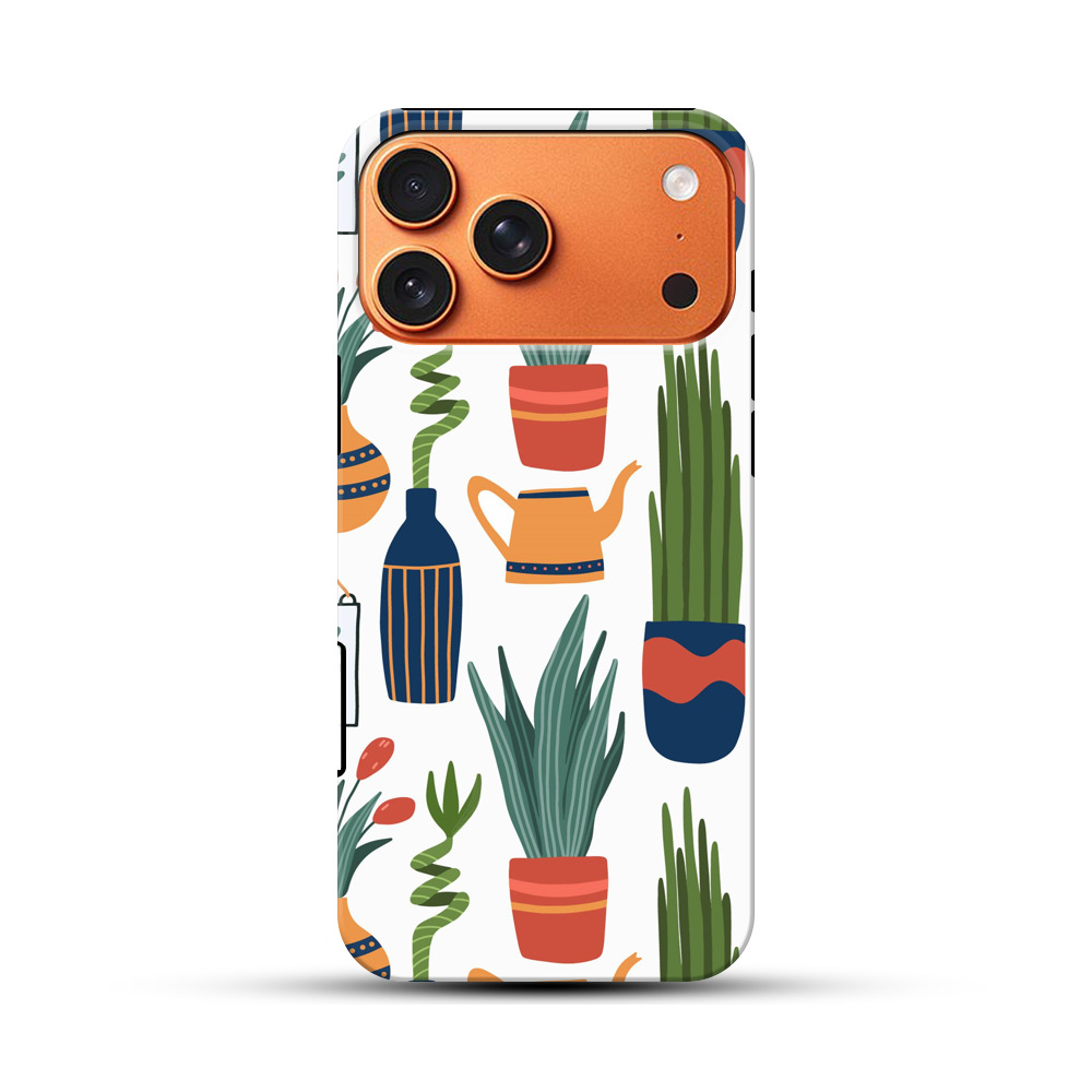 多肉植物と花のパターン iPhone 17 Pro Maxオリジナル耐衝撃ケース