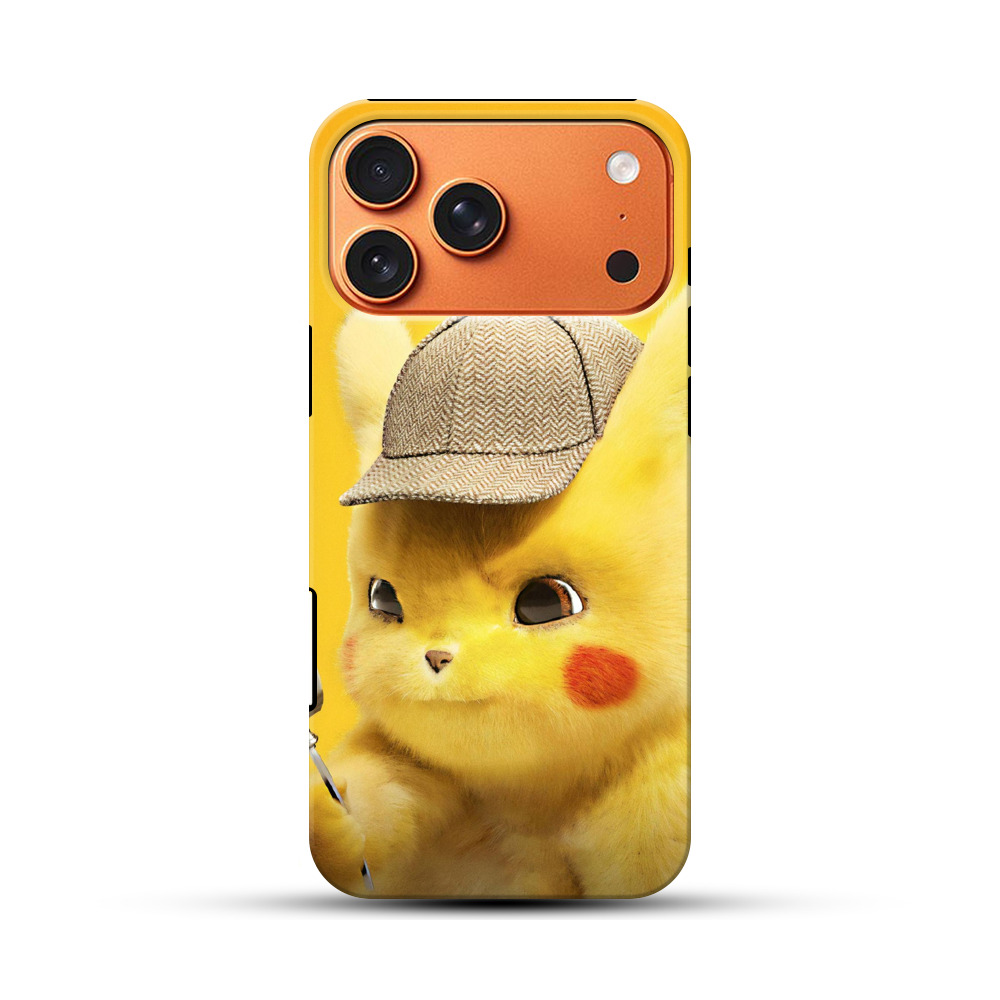 探偵風帽子の黄色キャラ iPhone 17 Pro Maxオリジナル耐衝撃ケース