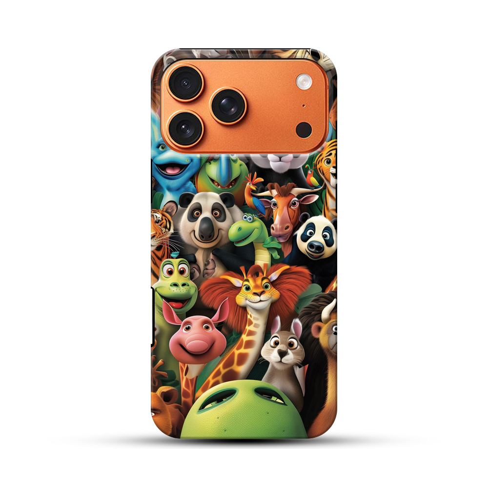 多彩な動物キャラ集合 iPhone 17 Pro Maxオリジナル耐衝撃ケース