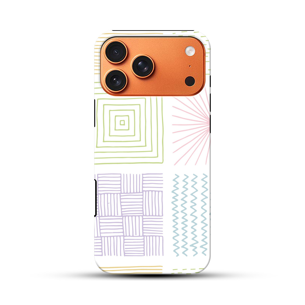 手描きの幾何学模様パターン iPhone 17 Pro Maxオリジナル耐衝撃ケース