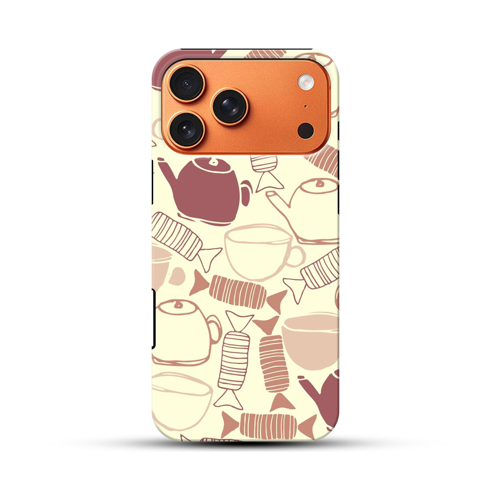 ティーポットとキャンディのパターン iPhone 17 Pro Maxオリジナル耐衝撃ケース
