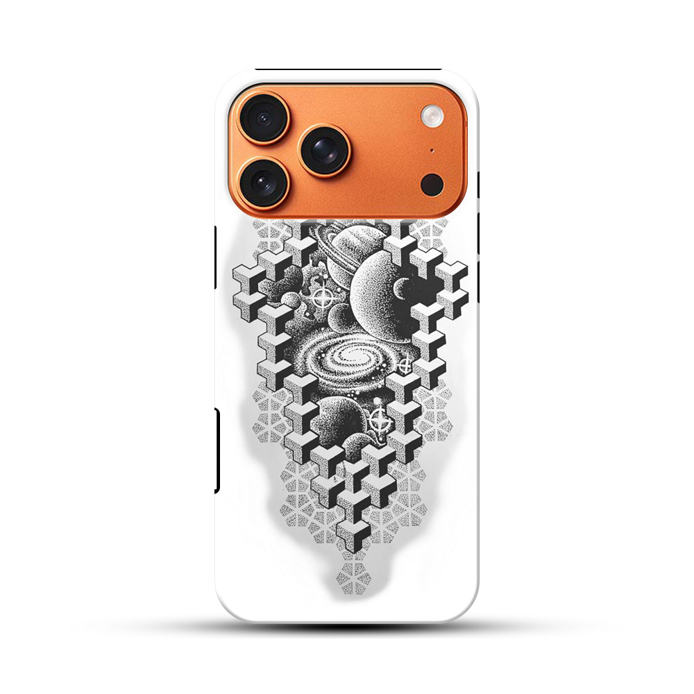 宇宙と惑星の幾何学模様 iPhone 17 Pro Maxオリジナル耐衝撃ケース