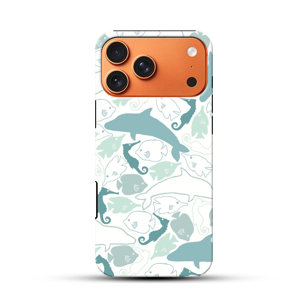 海の生き物のパターン iPhone 17 Pro Maxオリジナル耐衝撃ケース