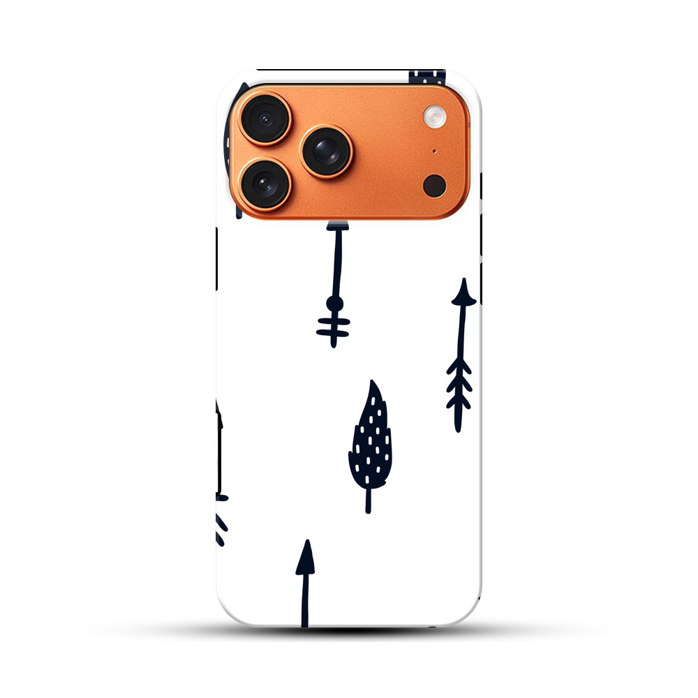 矢印と葉のパターン iPhone 17 Pro Maxオリジナル耐衝撃ケース