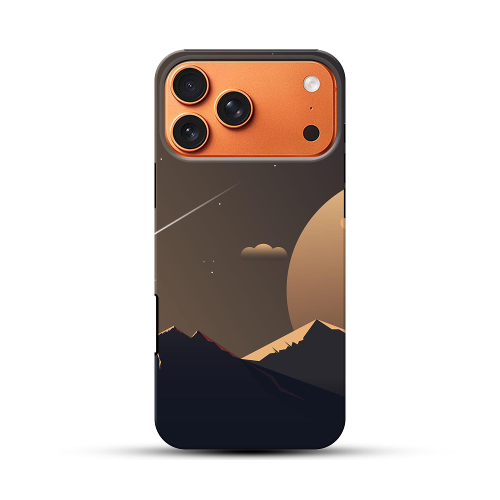 流れ星と月の夜空 iPhone 17 Pro Maxオリジナル耐衝撃ケース