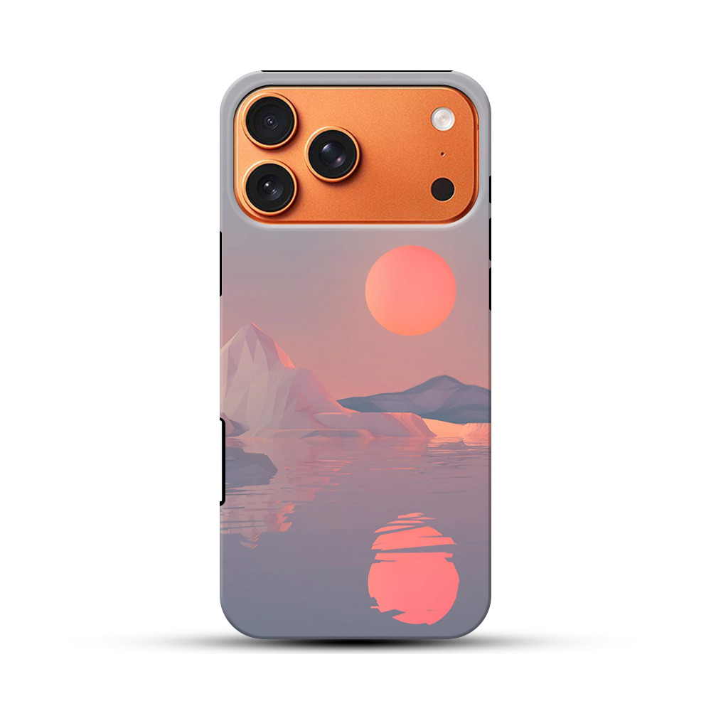 夕日と山と水面の風景 iPhone 17 Pro Maxオリジナル耐衝撃ケース