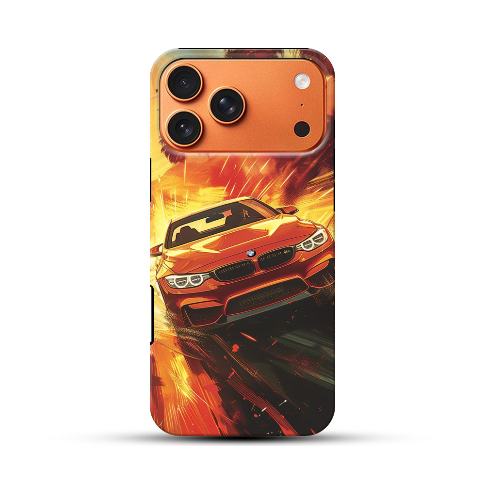 夕焼けスポーツカー iPhone 17 Pro Maxオリジナル耐衝撃ケース