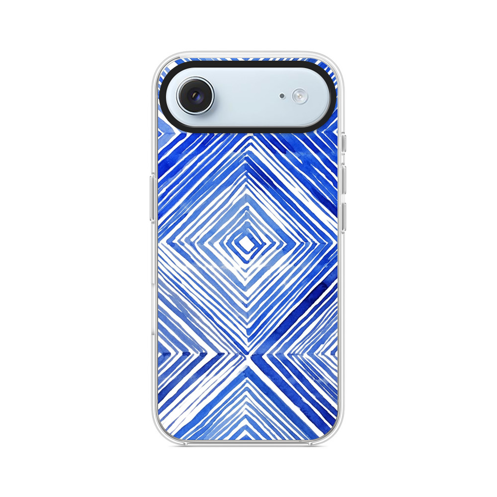 青の幾何学模様 iPhone Airオリジナルケース