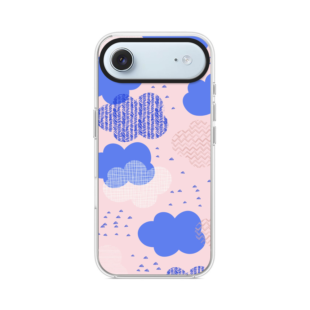 青とピンクの雲パターン iPhone Airオリジナルケース