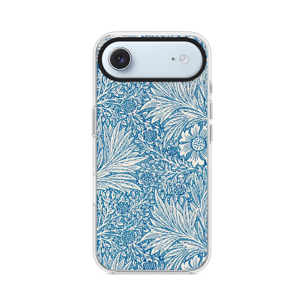 青い花柄のデザイン iPhone Airオリジナルケース