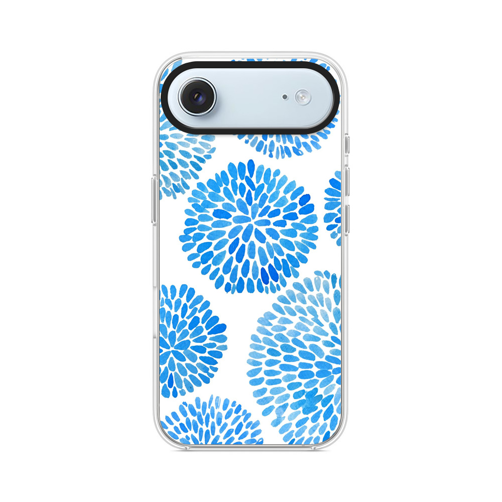 青い花のパターン iPhone Airオリジナルケース