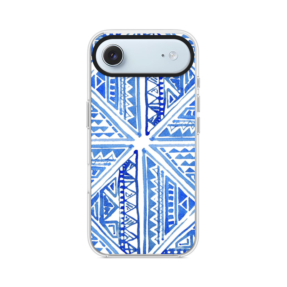 青い幾何学模様 iPhone Airオリジナルケース