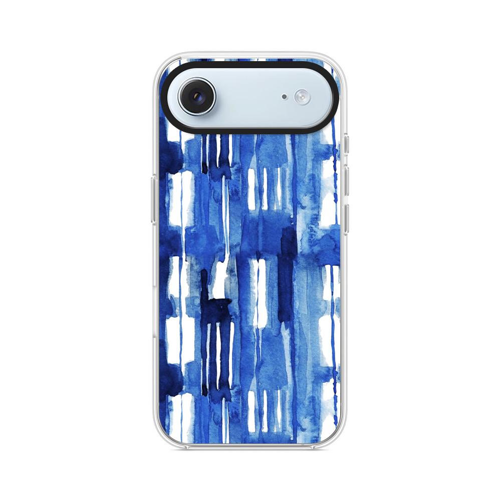 青い水彩のパターン iPhone Airオリジナルケース