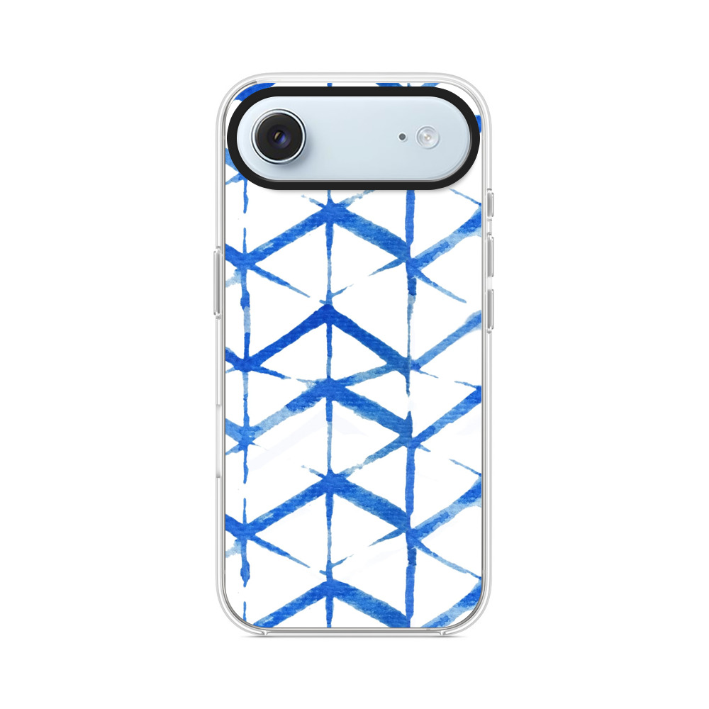 青い水彩のパターン iPhone Airオリジナルケース