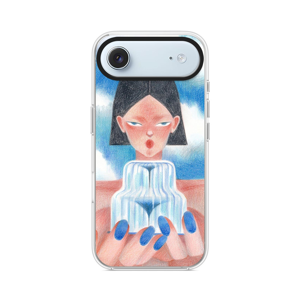 青空の中の女性と水の彫刻 iPhone Airオリジナルケース