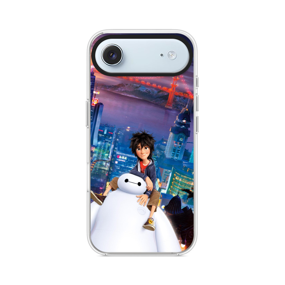 夜の都市とロボット iPhone Airオリジナルケース