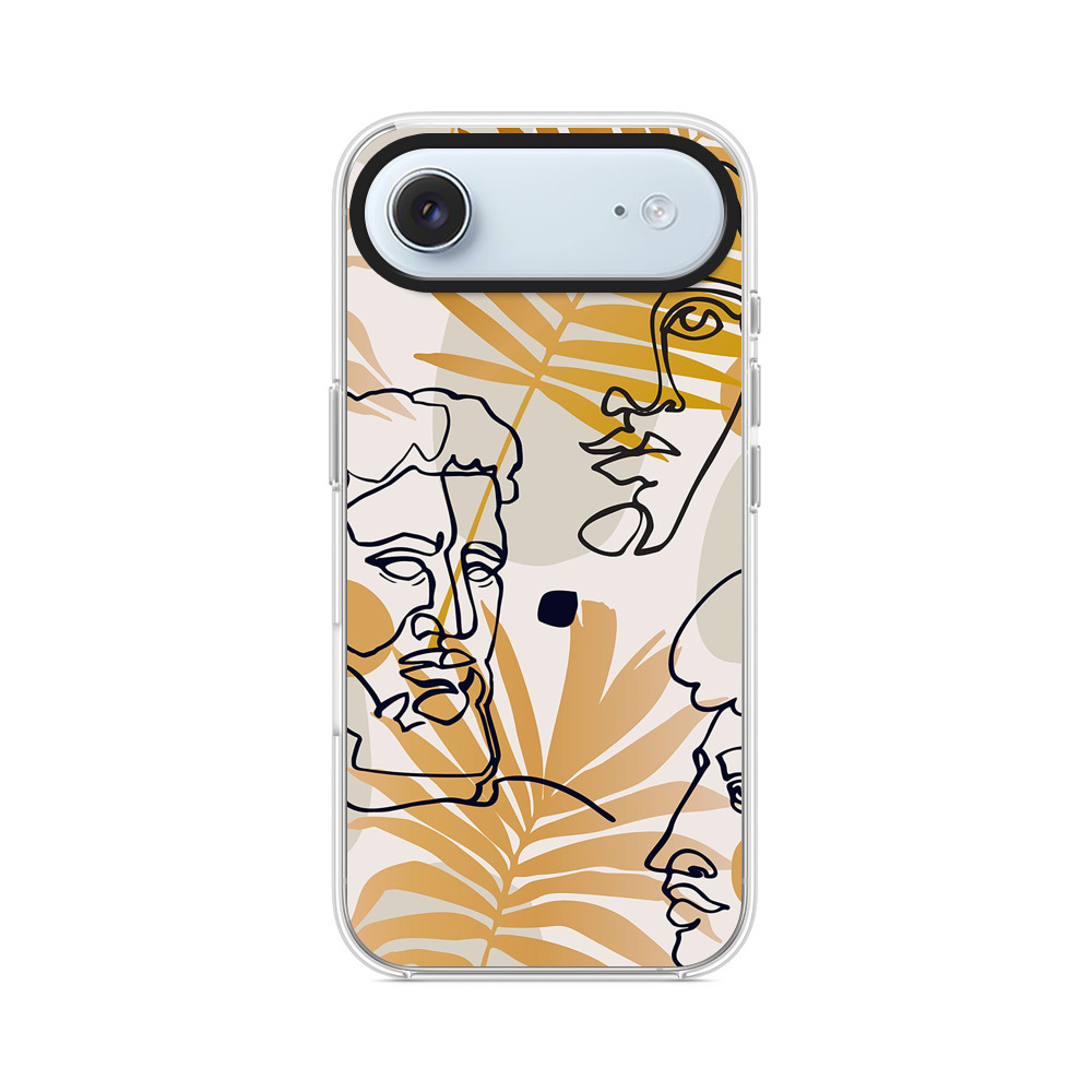 抽象的な顔と植物のパターン palm-faces 抽象的な顔と植物のパターン palm-faces