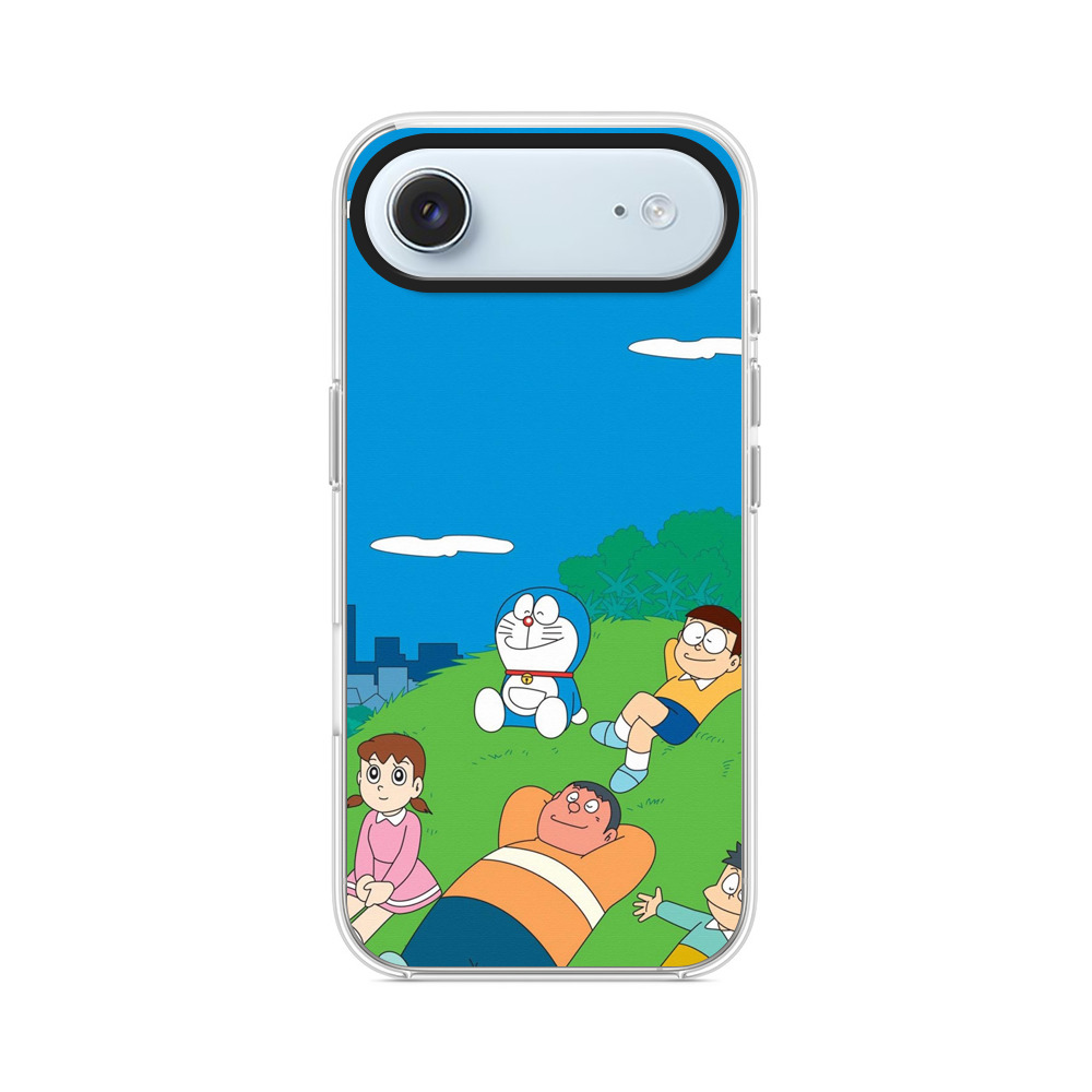 青空の草原でくつろぐドラえもん iPhone Airオリジナルケース