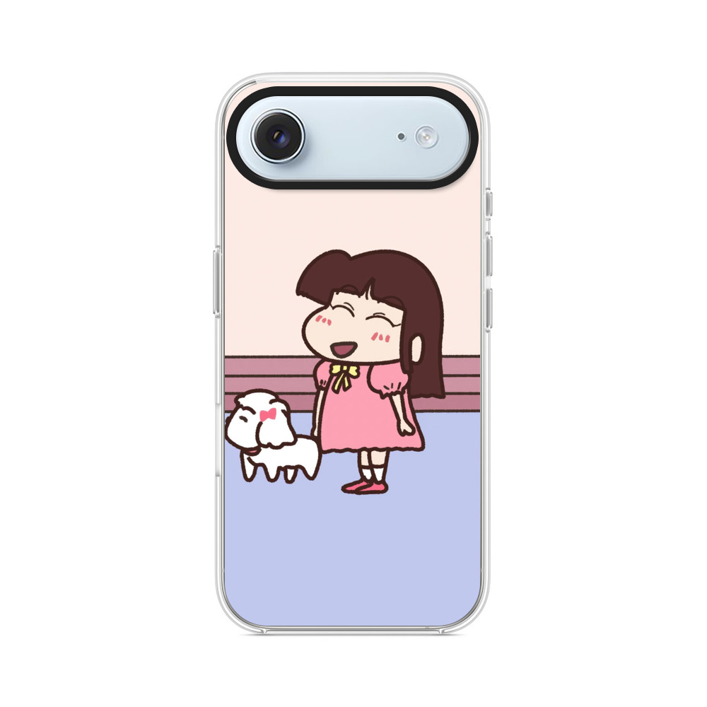 笑顔の女の子と犬 iPhone Airオリジナルケース