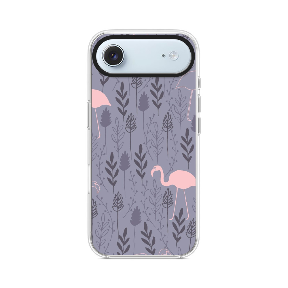 フラミンゴと植物のパターン iPhone Airオリジナルケース