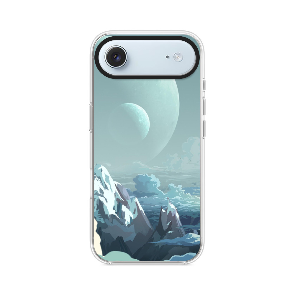 幻想的二つの月と雪山 iPhone Airオリジナルケース