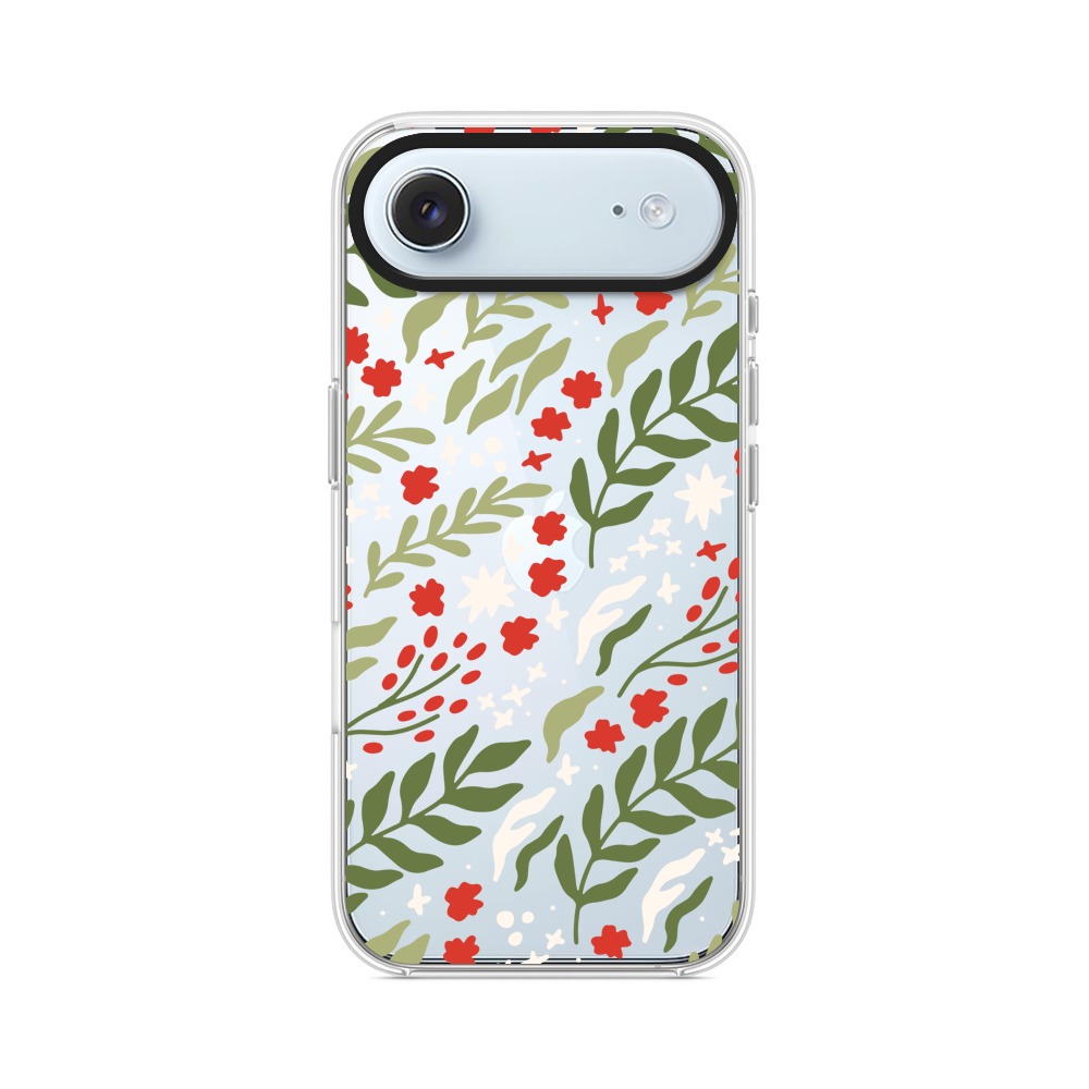 花と葉のパターン iPhone Airオリジナルケース