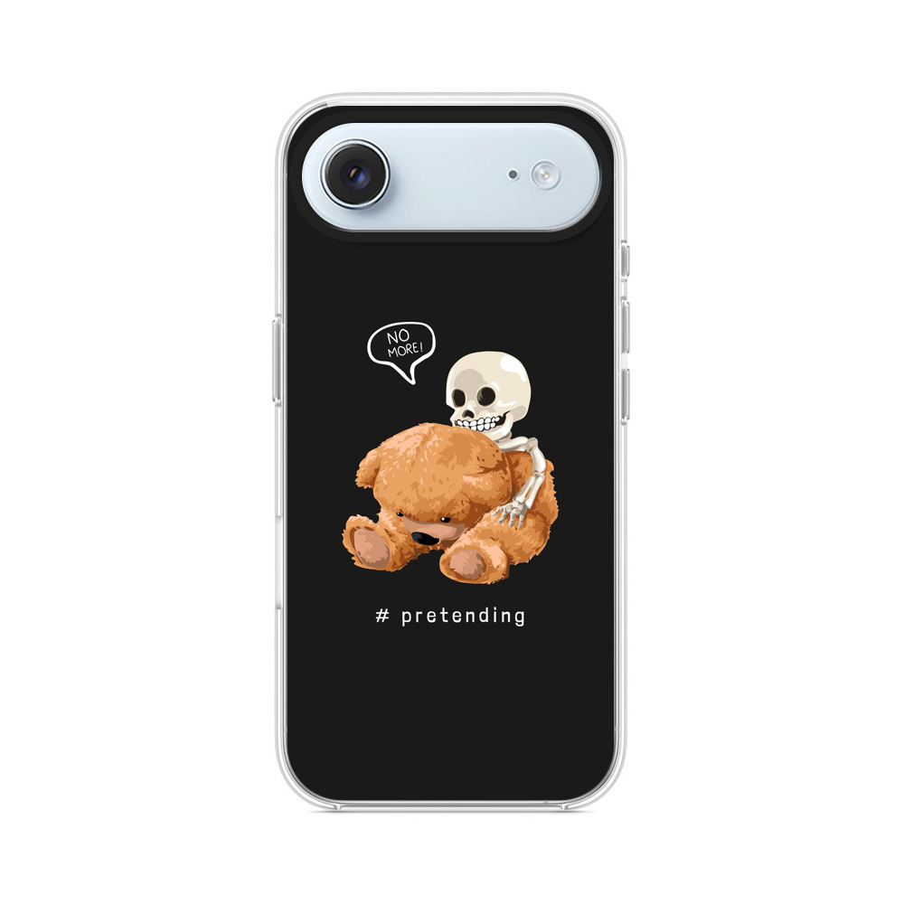骨とテディベアの対比イラスト iPhone Airオリジナルケース