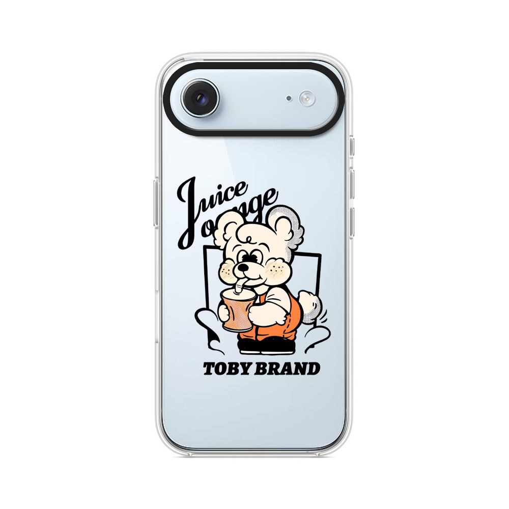 ジュースを飲むクマ iPhone Airオリジナルケース