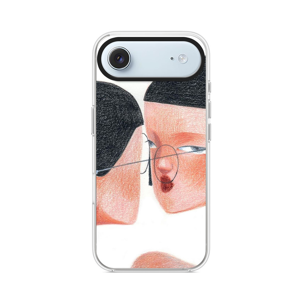 鏡を見る女性のイラスト iPhone Airオリジナルケース