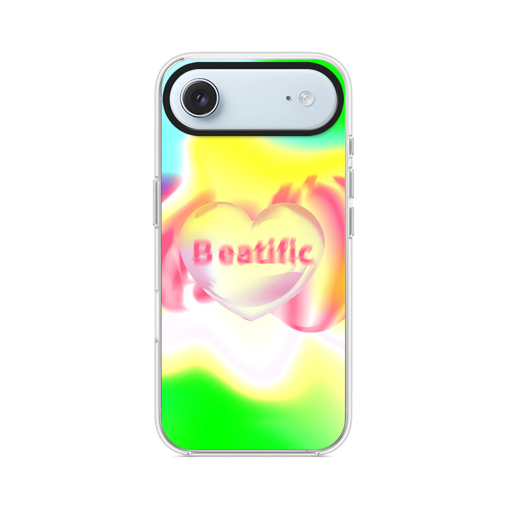 カラフルなハートの抽象アート iPhone Airオリジナルケース