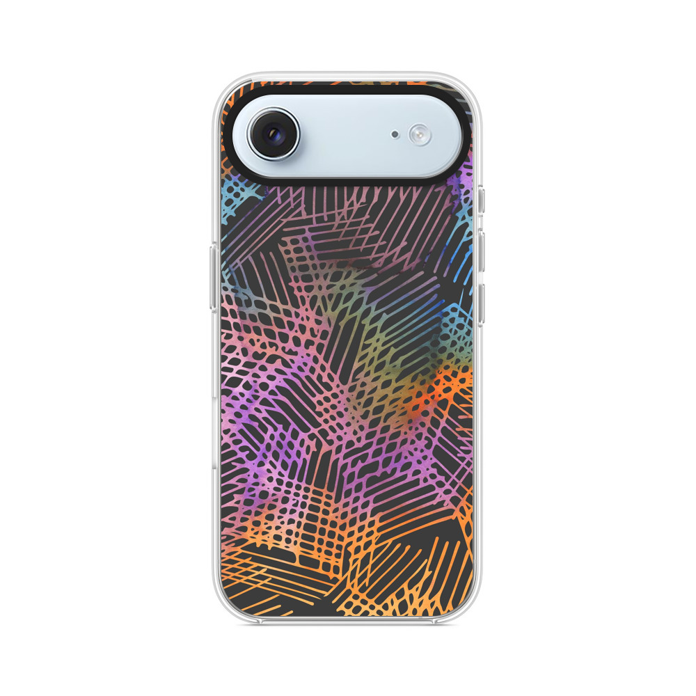 カラフルな抽象格子模様 iPhone Airオリジナルケース