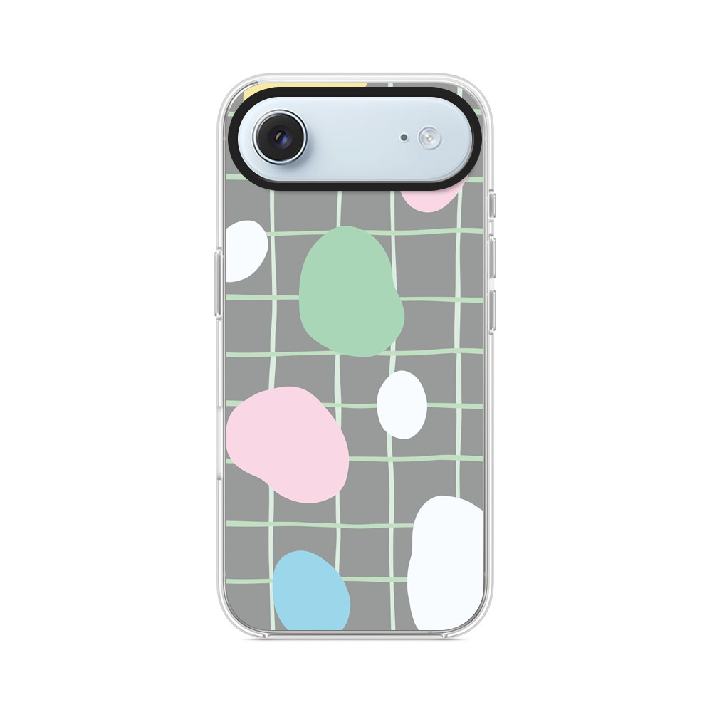 カラフルな抽象的な石とグリッドパターン iPhone Airオリジナルケース