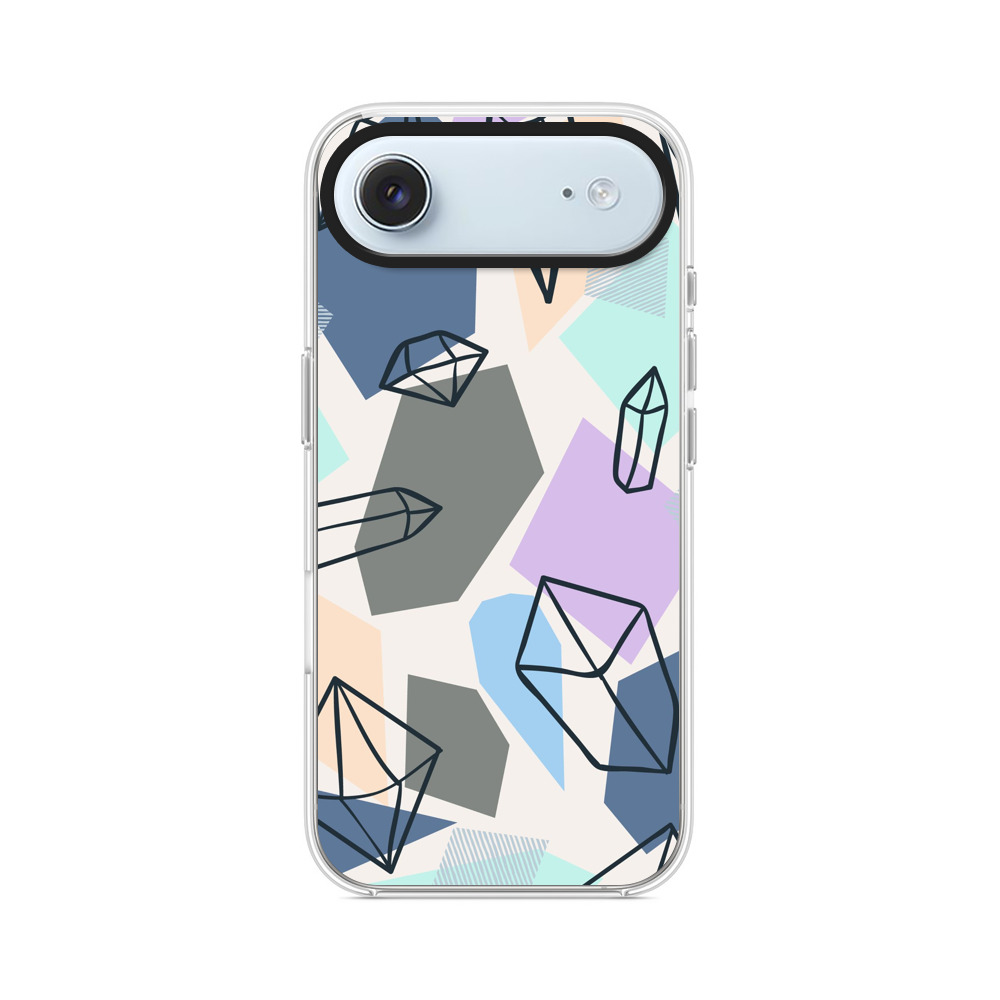 カラフルな幾何学クリスタルパターン iPhone Airオリジナルケース