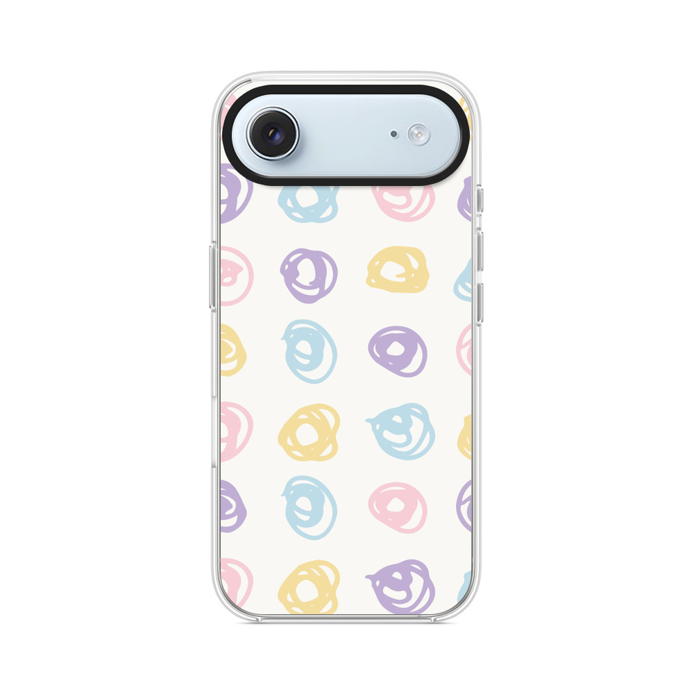 カラフルな手描きサークル模様 iPhone Airオリジナルケース